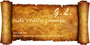 Gyárfás Levente névjegykártya